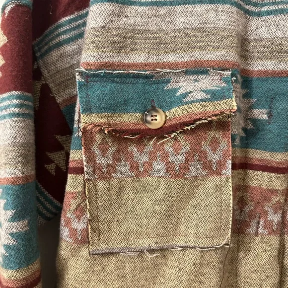 Red Turquoise Aztec-Printed Jacket - Picture 4 of 4
